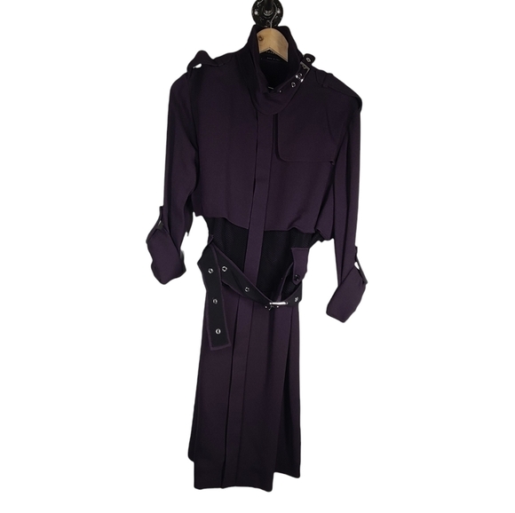 Georgine The Jane Trench Dress Deep Purple Sz 12 - Picture 7 of 15